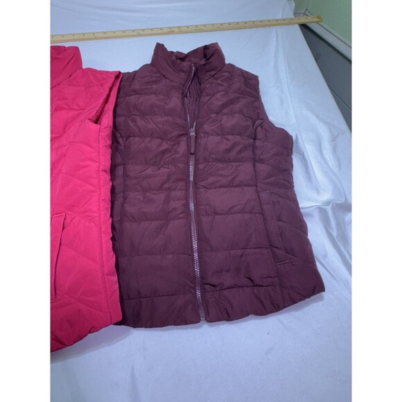 Lot Of 2 Aeropostale Puffer Vest Quilted Women's Size XS Pink And Purple Full So - Picture 7 of 16